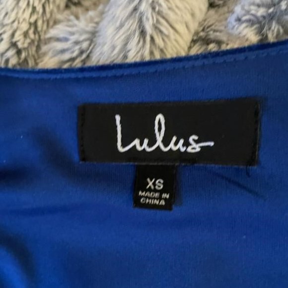 Lulu's high-low royal blue velvet dress, size XS - Picture 3 of 3